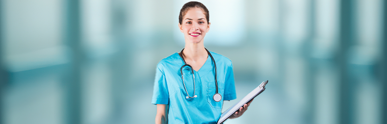 female nurse with stethoscope